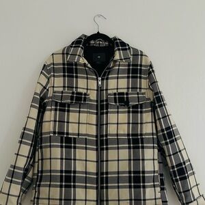 Men's Plaid Jacket - Black and Cream